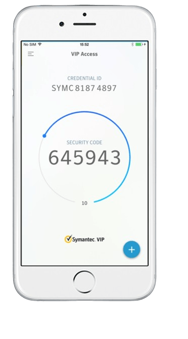 Phone with Symantec VIP Access App