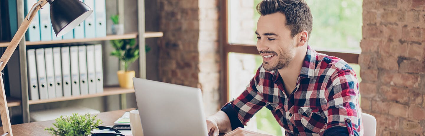 Man registering for Internet Banking one-time passwords